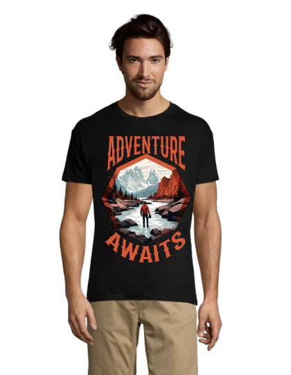 Adventure Awaits férfi póló fekete 2XL