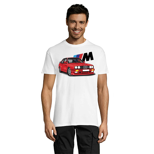BMW E30 M-es férfi pólóval, fehér S