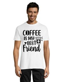 A kávé a legjobb barátom férfi póló fehér 4XS