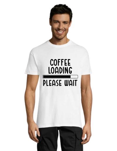 Kávé betöltése, Kérem várjon férfi fehér póló 2XS