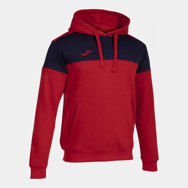 CREW V HOODIE pulóver vörös sötétkék 2XL