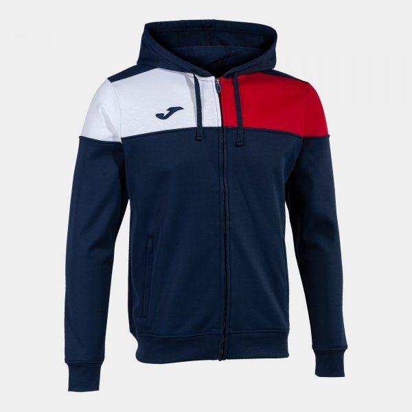 CREW V ZIP-UP HOODIE pulóver sötétvörös fehér 5XS