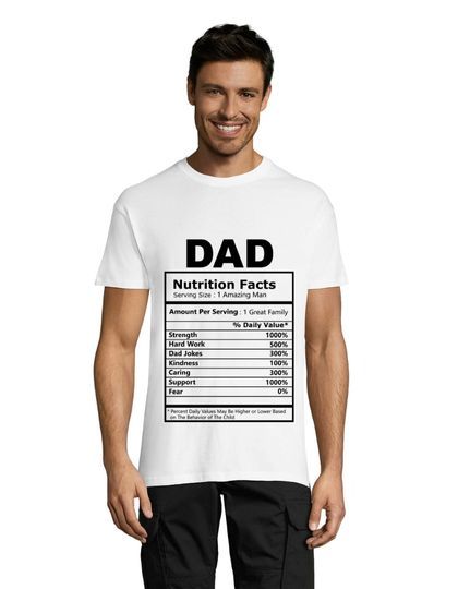 Dad's Nutrition Facts férfi póló fehér 3XS