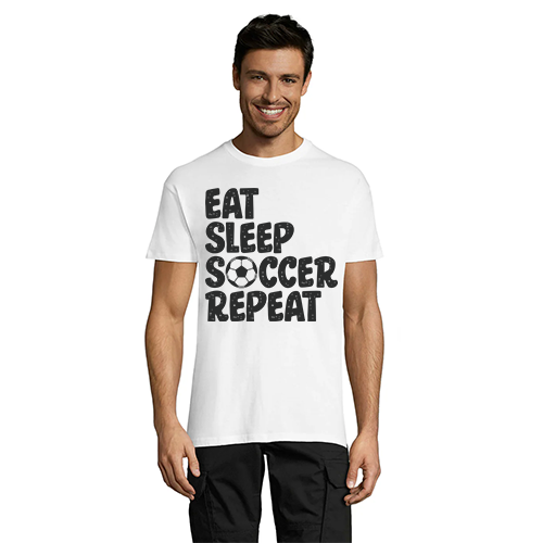 Eat Sleep Soccer Repeat férfi póló fekete XS