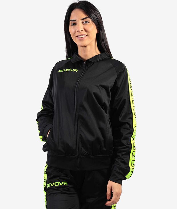 GIACCA TRICOT BAND pulóver fluo sárga/fekete S