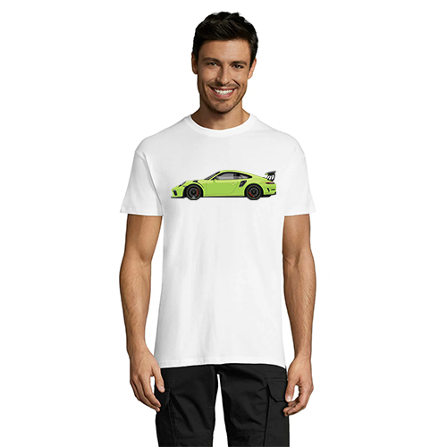 Zöld Porsche férfi póló fehér 2XL