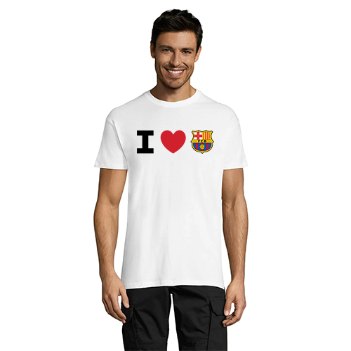 I Love FC Barcelona férfi póló fehér 2XL