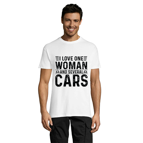 I Love One Woman and Many Cars férfi póló fekete 3XL