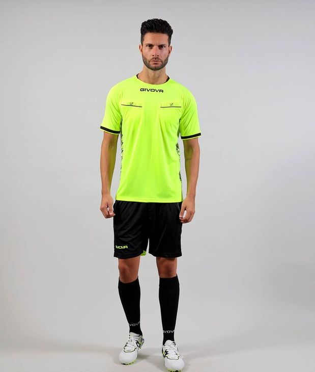 KIT FLAG játékvezetői mez fluo sárga/fekete XL