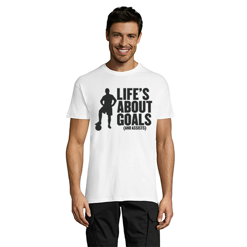 Life's About Goals férfi póló fehér 2XL