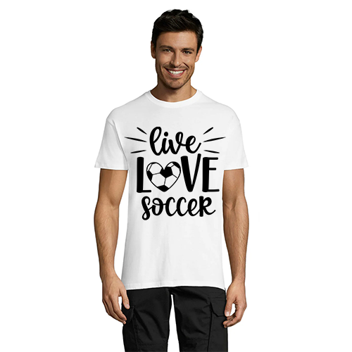 Live Love Soccer férfi póló fehér L