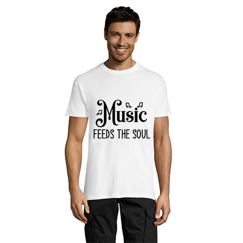 Music Feeds The Soul férfi póló, fehér S
