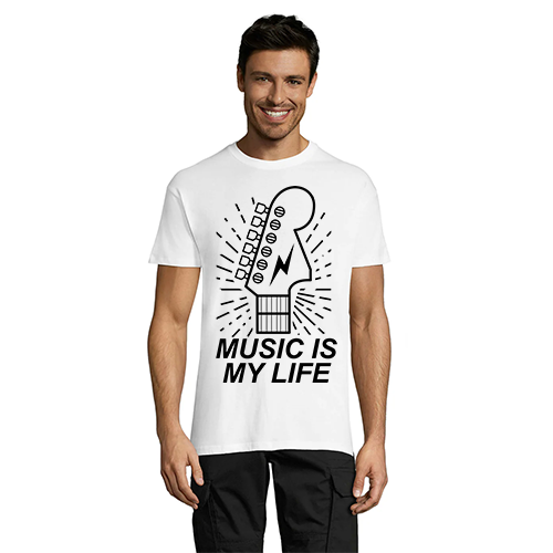 A zene az életem férfi póló fehér 2XL