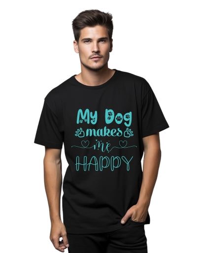kutyám boldoggá tesz egy férfi póló, fehér 2XL