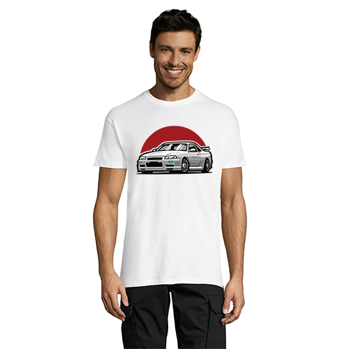Nissan GTR R34 Red SUN férfi póló fehér 4XL