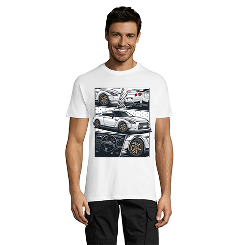 Nissan GTR R35 GODZILLA férfi póló fehér 2XS