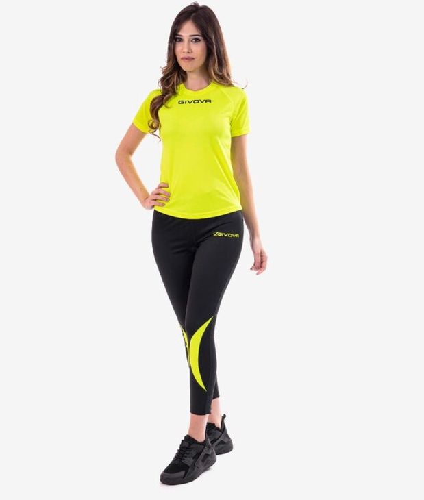 RUNNING LONG PANT futónadrág fekete/fluo sárga 2XL