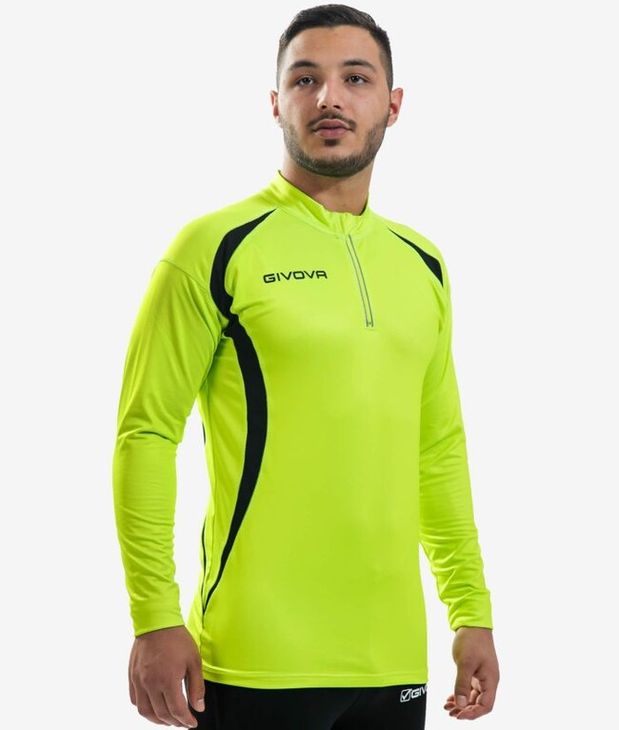 RUNNING LONG SHIRT hosszú ujjú póló fluo sárga/fekete 2XL