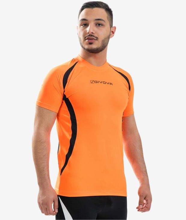 RUNNING SHIRT póló fluo narancs/fekete L