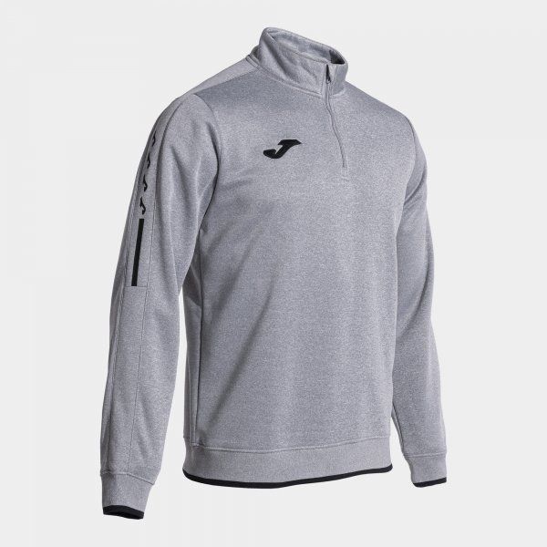 SUDADERA OLIMPIADA GRIS MELANGE NEGRO S