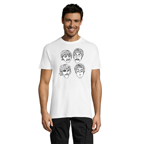 The Beatles Faces férfi póló, fehér 4XL
