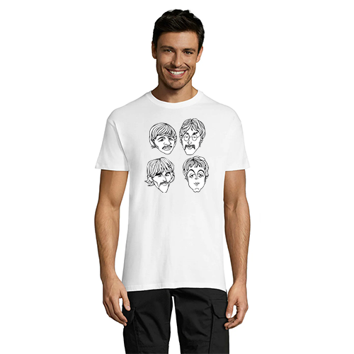 The Beatles Faces férfi póló, fehér 5XS