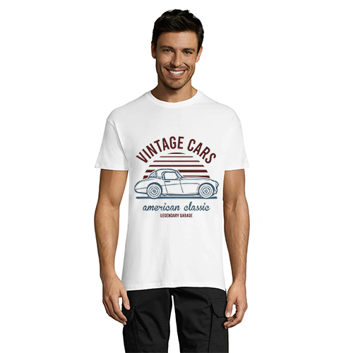 Vintage Cars férfi póló fehér 2XL