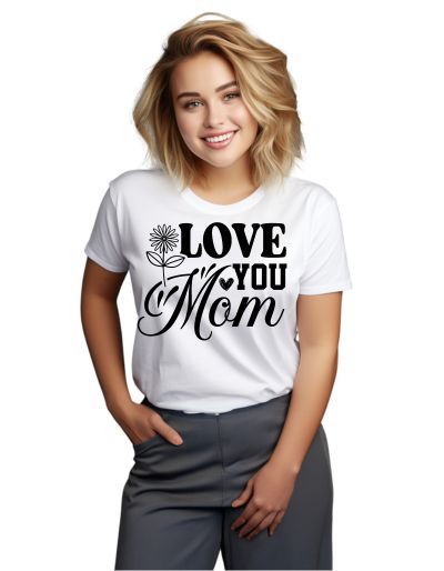 Wo Love you mom férfi póló fehér 2XS